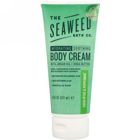 The Seaweed Bath Co., ワイルド・ナチュラル・シーウィード・ボディクリーム、ユーカリ＆ペパーミント、6 液体オンス（177 ml） (Discontinued Item)