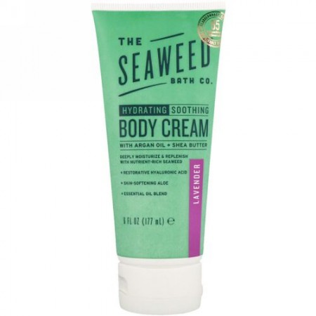 The Seaweed Bath Co., ハイドレーティングスージングボディクリーム、ラベンダー、6液量オンス (177 ml)