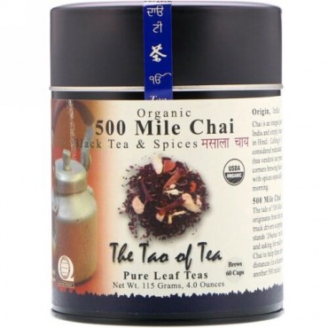 The Tao of Tea, オーガニックブラックティー & スパイス, 500マイル　チャイ, 4.0 oz (115 g)