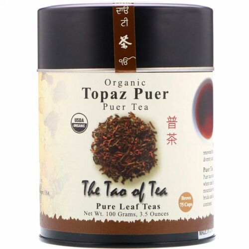 The Tao of Tea, 100% オーガニック・プーアル茶、トパーズ・プーアル、 3.5 オンス (100 g)