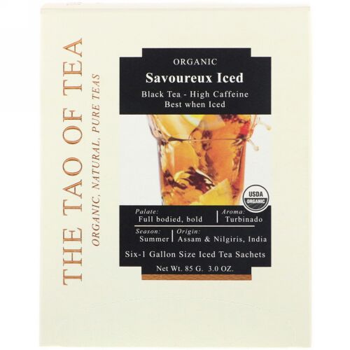 The Tao of Tea, Savoureux Iced Tea, Black Tea, 6 - 1 Gallon Sized Sachets, 3.0 oz (85 g) (Discontinued Item)