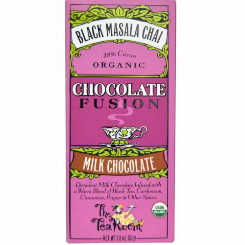 The Tea Room, チョコレート フュージョン、ミルクチョコレート、ブラックマサラチャイ、1.8 オンス (51 g) (Discontinued Item)