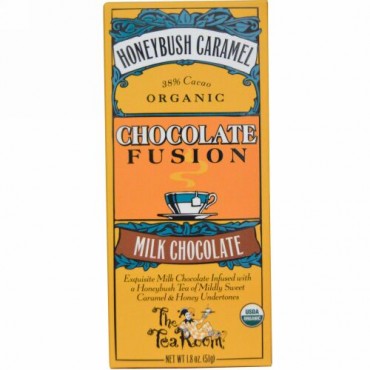The Tea Room, チョコレート フュージョン、ミルクチョコレート、ハニーブッシュキャラメル、1.8 オンス (51 g) (Discontinued Item)