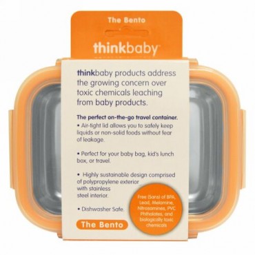 Think, シンクベビー、ザ ベントー ボックス、オレンジ、9 oz (250 ml) (Discontinued Item)