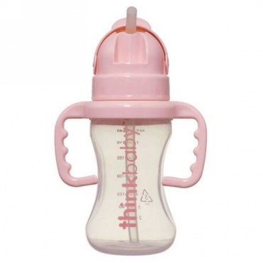 Think, Thinkbaby・Thinksterストローボトル・生後12~48ヶ月用・ピンク、9oz (Discontinued Item)