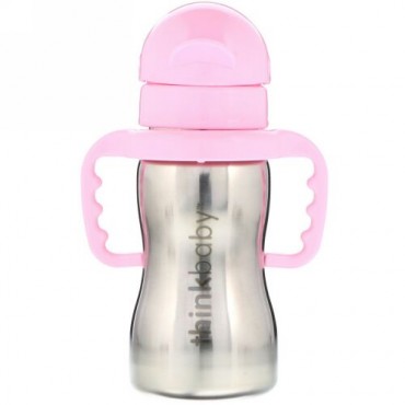 Think, シンクアベビー、シンクスター・スチールボトル、ピンク、ストローボトル1本、9 oz (260 ml) (Discontinued Item)