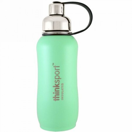 Think, Thinksport、断熱スポーツボトル、ミントグリーン、25 oz (750 ml)