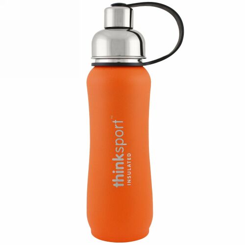 Think, シンクスポーツ、断熱スポーツ ボトル、オレンジ、17 oz (500ml)