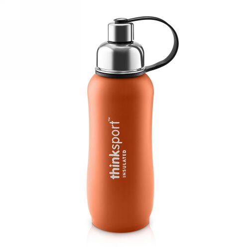 Think, シンクスポーツ、断熱スポーツ ボトル、オレンジ、25 oz (750ml) (Discontinued Item)