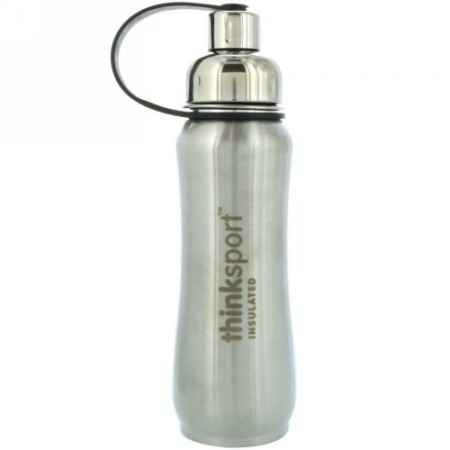 Think, シンクスポーツ、保冷・保温スポーツボトル、シルバー、17 oz (500ml)