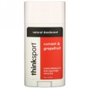 Think, Thinksport、ナチュラルデオドラント、カラント＆グレープフルーツ、2.9 oz (85.8 ml)
