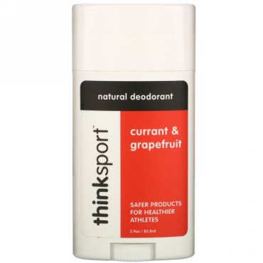 Think, Thinksport、ナチュラルデオドラント、カラント＆グレープフルーツ、2.9 oz (85.8 ml)