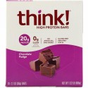 ThinkThin, 高タンパクプロテインバー、チョコレートファッジ、10本、各60 g（2.1 oz）