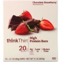 ThinkThin, 高タンパク質バー、チョコレートストロベリー(60 g✕10本) (Discontinued Item)