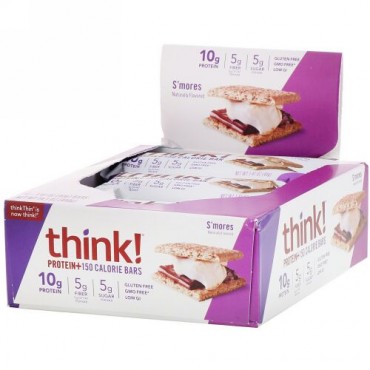 ThinkThin, プロテイン & ファイバー バー、スモア、10個、各1.41 oz (40 g) (Discontinued Item)