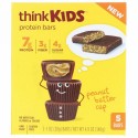 ThinkThin, シンクキッズ、プロテインバー、ピーナッツバター・カップ、5本入り、各1 oz (28 g )
