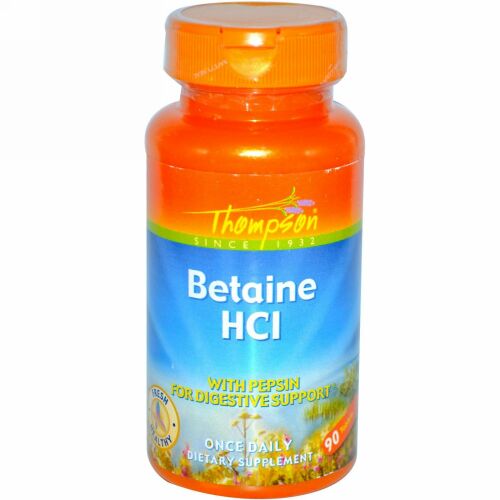 Thompson, Betaine HCL, 90 Tablets