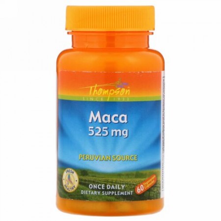Thompson, マカ、525mg、植物性カプセル60粒
