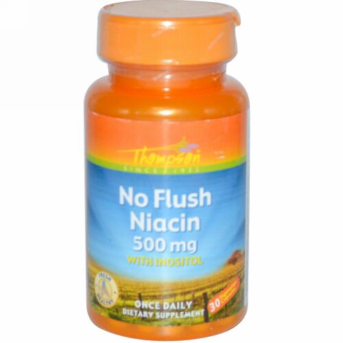Thompson, No Flush Niacin, 500 mg, 30 Vegetarian Capsules