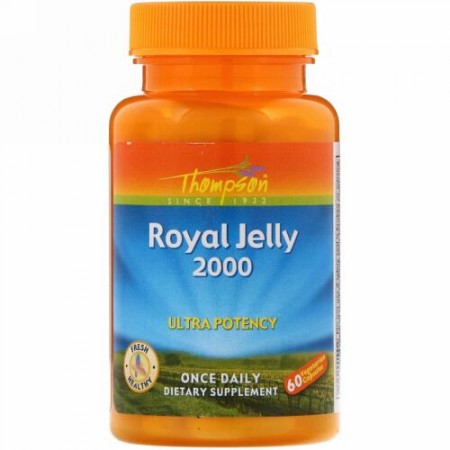 Thompson, ロイヤルゼリー、2,000 mg、植物性カプセル60粒