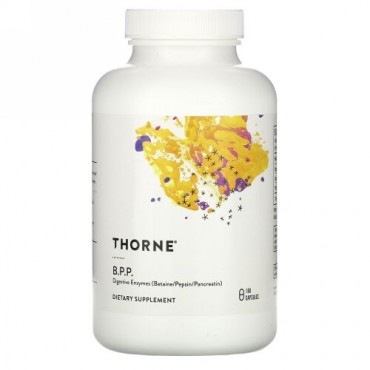 Thorne Research, B.P.P.（ベタイン／ペプシン／パンクレアチン）、消化酵素、180粒