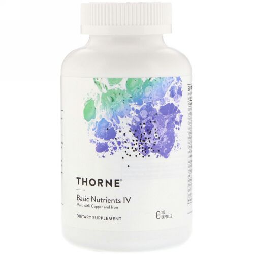 Thorne Research, 基本栄養素IVマルチに銅および鉄分配合、180カプセル (Discontinued Item)