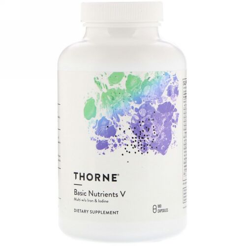 Thorne Research, Basic Nutrients V, Multi without Iron & Iodine, 180 Capsules (Discontinued Item)
