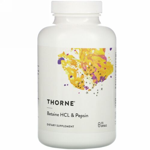 Thorne Research, ベタインHCL＆ペプシン、カプセル225粒