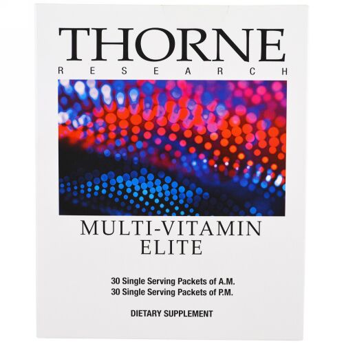 Thorne Research, マルチビタミン エリート、午前用30袋、午後用30袋 (Discontinued Item)