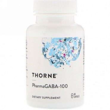 Thorne Research, PharmaGABA-100, 60 ベジカプセル