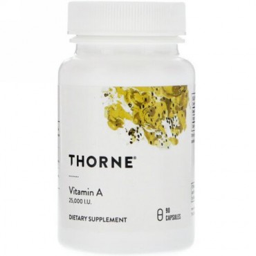 Thorne Research, ビタミンA、25,000 IU、カプセル90粒 (Discontinued Item)
