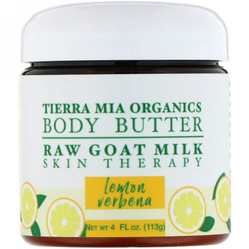 Tierra Mia Organics, ボディバター、未加工ヤギ乳、スキンセラピー、レモンバニラ、4 fl oz (113 g) (Discontinued Item)