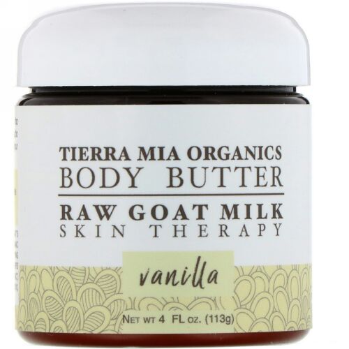 Tierra Mia Organics, ボディバター、未加工ヤギ乳、スキンセラピー、バニラ、4 fl oz (113 g) (Discontinued Item)