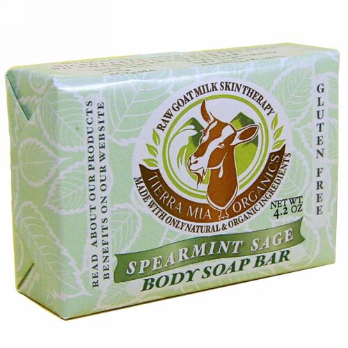 Tierra Mia Organics, ヤギの生ミルクのスキンセラピー, ボディ石鹸, スペアミント・セージ, 4.2 オンス (Discontinued Item)