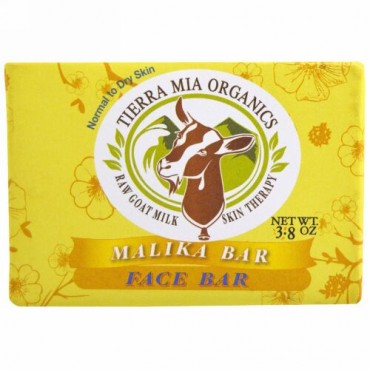 Tierra Mia Organics, ヤギの生ミルクのスキンセラピー, フェイスバー, Malika, 3.8 オンス (Discontinued Item)