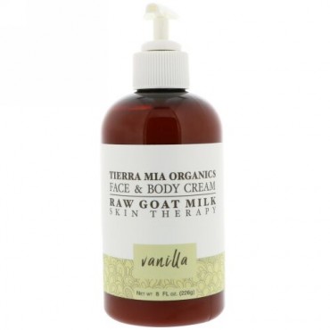 Tierra Mia Organics, 未加工ヤギミルクスキンセラピー、フェイス＆ボディクリーム、バニラ、8 fl oz (226 g) (Discontinued Item)