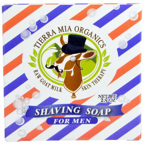Tierra Mia Organics, ヤギの生ミルクのスキンセラピー, 男性用シェービング石鹸, 2.5 オンス (Discontinued Item)