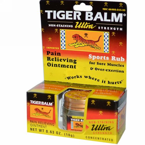 Tiger Balm, ウルトラ強力 鎮痛 軟膏、 0.63 oz (18 g) (Discontinued Item)