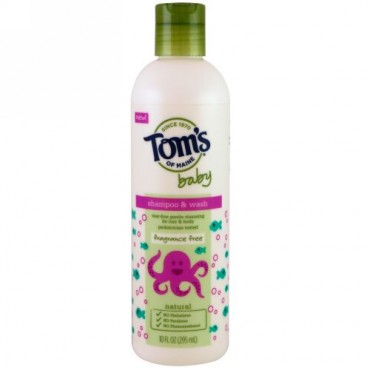 Tom's of Maine, ベビー、シャンプ&ウォッシュ、無香、10液量オンス (295 ml) (Discontinued Item)