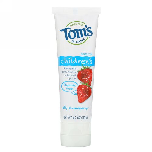 Tom's of Maine, 子供用歯磨き粉、フッ素無添加、シリーストロベリー、4.2 oz (119 g) (Discontinued Item)