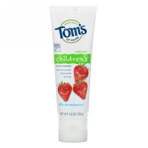 Tom's of Maine, 子ども用フッ素入り天然歯磨き粉、シリーストロベリー、119g（4.2oz） (Discontinued Item)