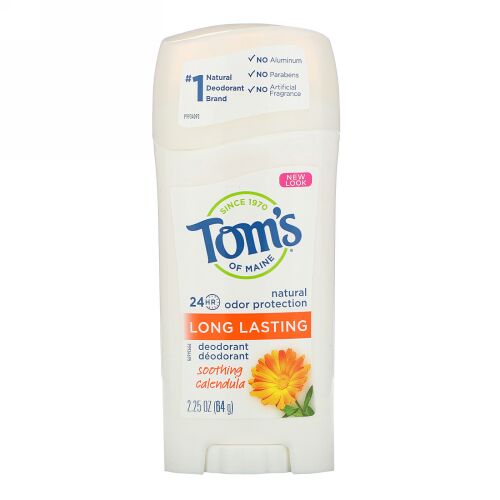 Tom's of Maine, ナチュラル 長時間持続するデオドラント、鎮静効果のあるキンセンカ、2.25 oz (64 g)