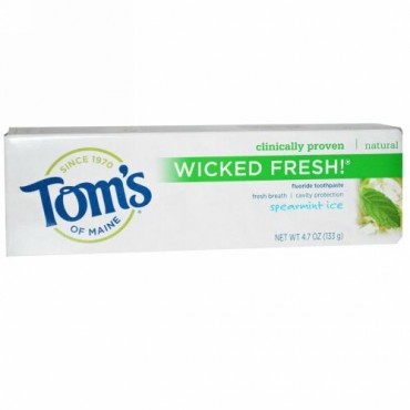 Tom's of Maine, ウィッキドフレッシュ！、フッ素入り歯磨き粉、スペアミント、4.7オンス（133 g） (Discontinued Item)