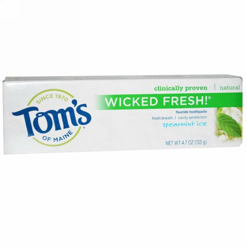 Tom's of Maine, ウィッキドフレッシュ！、フッ素入り歯磨き粉、スペアミント、4.7オンス（133 g） (Discontinued Item)