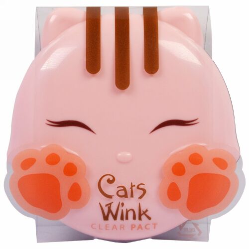 Tony Moly, キャッツウィンク、 クリアパクト、 ライトベージュ、 .38 oz (11 g) (Discontinued Item)