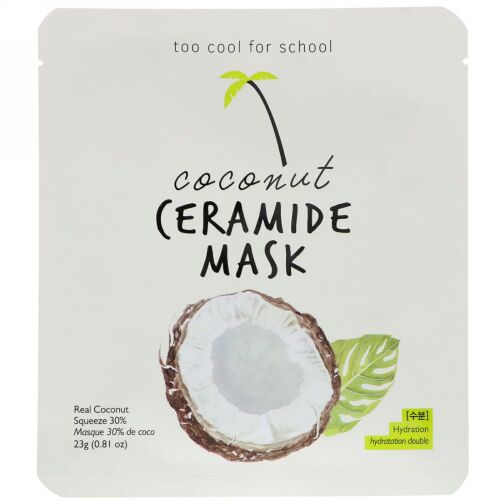 Too Cool for School, ココナッツ セラミド マスク、1枚、0.81 oz (23 g) (Discontinued Item)