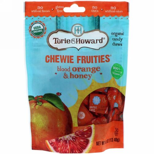 Torie & Howard, オーガニック、チューイーフルーティー、ブラッドオレンジ＆ハニー、4 oz (113.40 g) (Discontinued Item)
