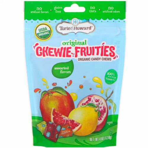 Torie & Howard, Organic Candy Chews, Original Chewie Fruities, Assorted Flavors, 4 oz (113.40 g)