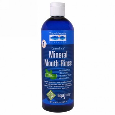 Trace Minerals Research, コンセントレイス・ミネラルマウスウォッシュ、ミント、473ml