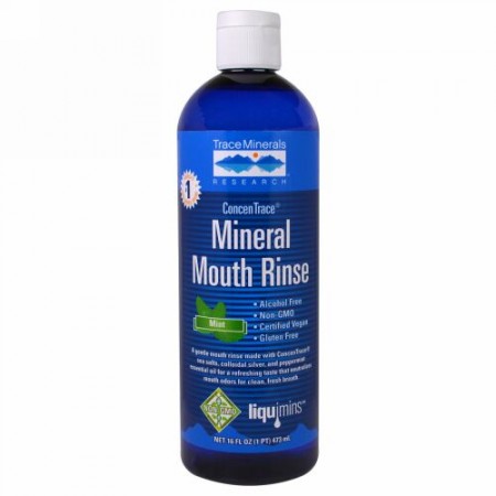 Trace Minerals Research, コンセントレイス・ミネラルマウスウォッシュ、ミント、473ml